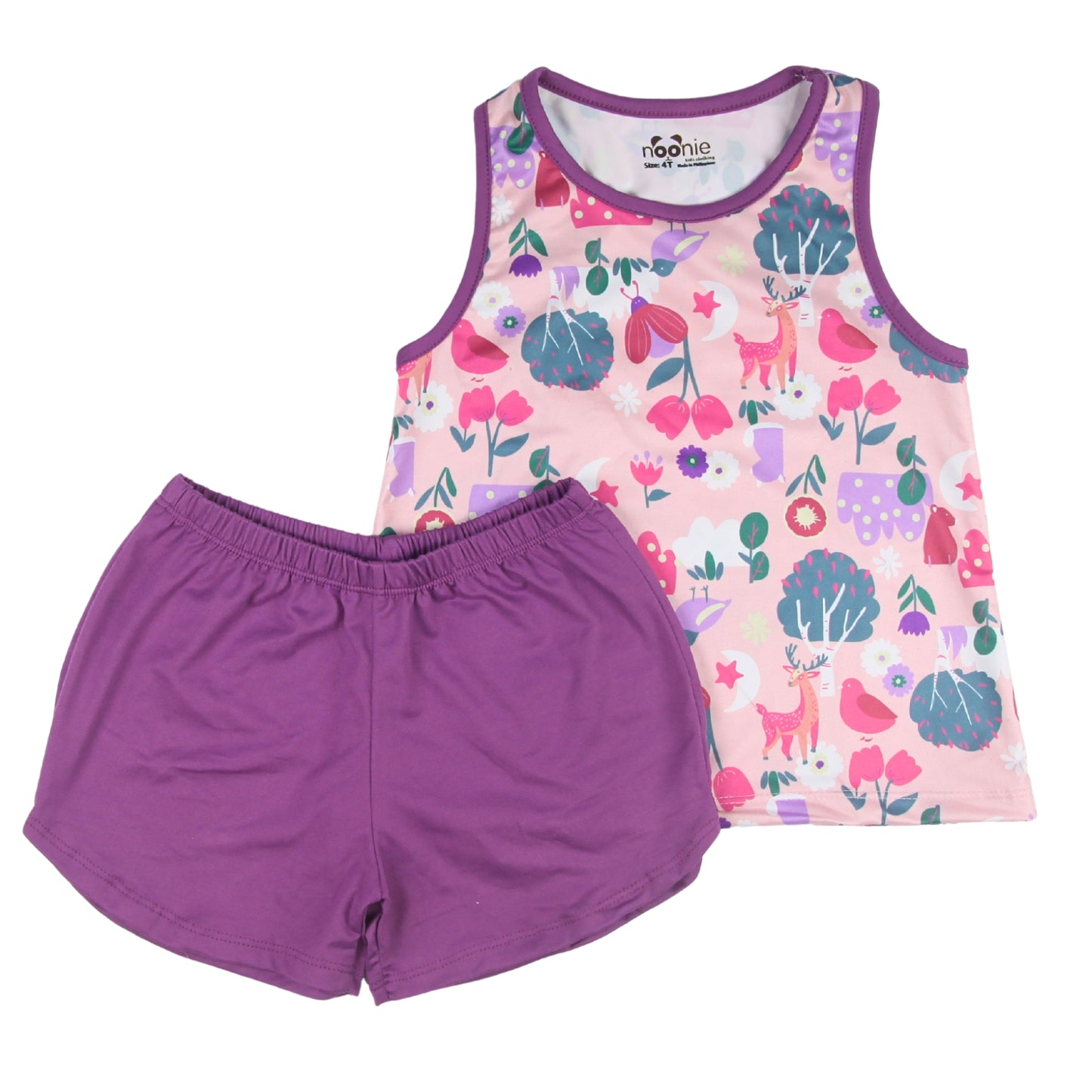Noonie- Girls Terno (2-16Y) - Racerback Sando & Dolphin Shorts Sets & Coordinates - Terno outfit for