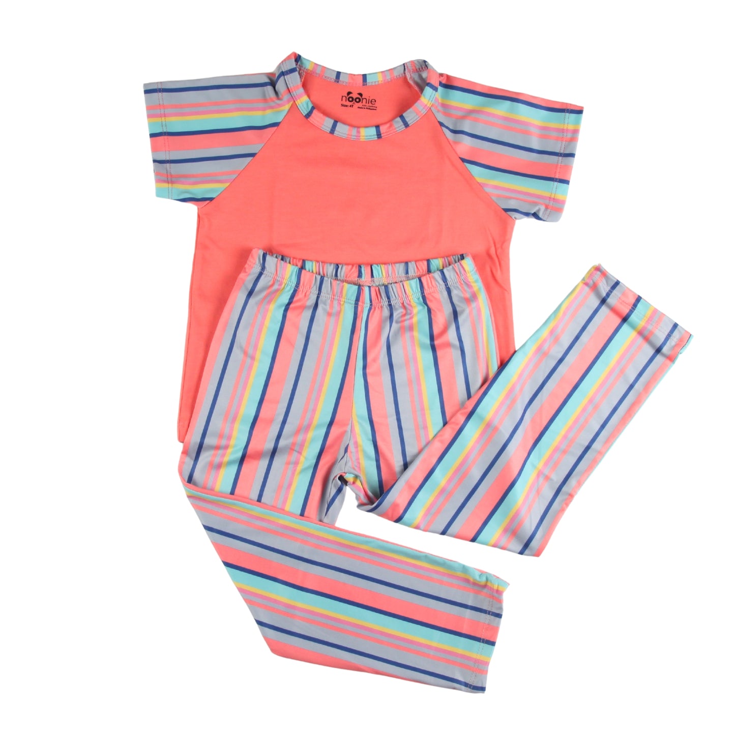 Noonie - Girls Terno (2-16Y) - Cotton Raglan & Pajama Set - Sleepwear Terno outfit for kids girls