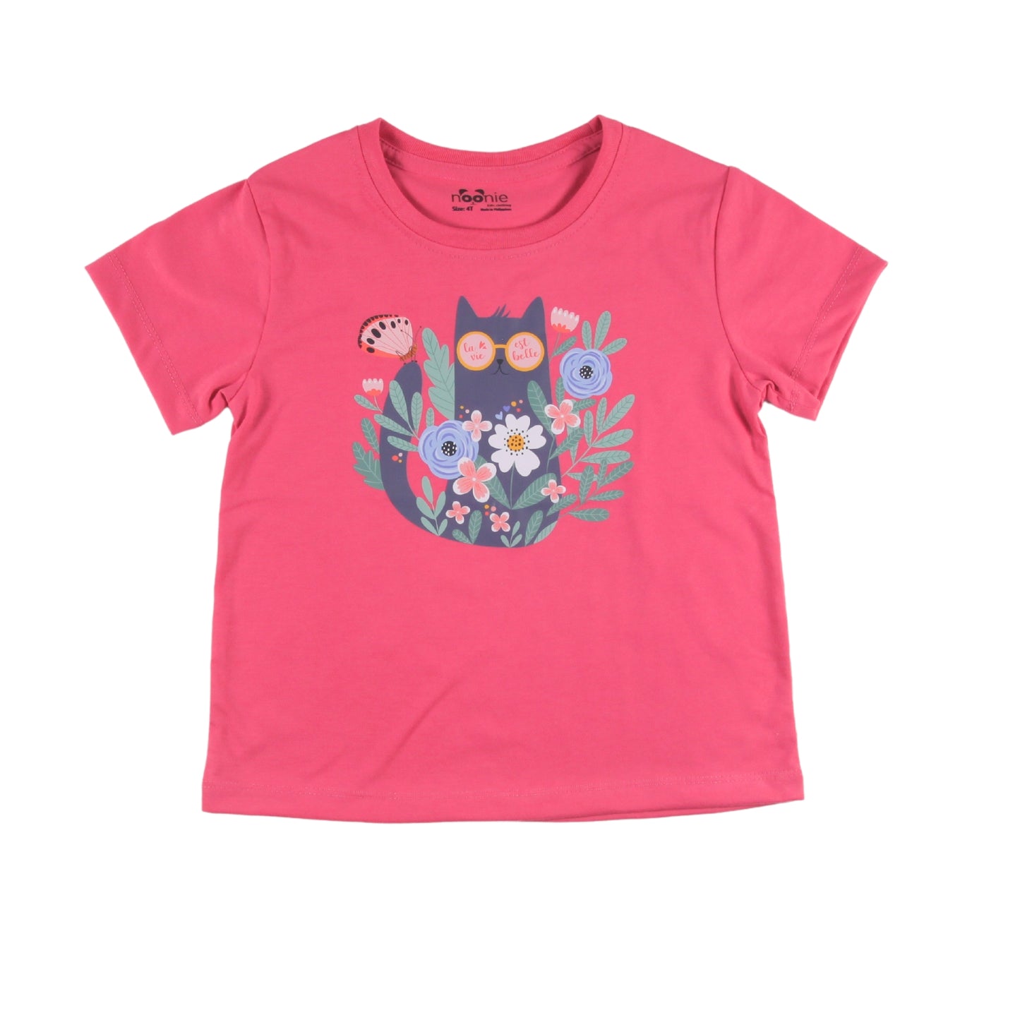 Noonie - Girls T-shirt (3-16 yo) - T-Shirt Crew Round Neck- Cotton with Graphic DTF Print