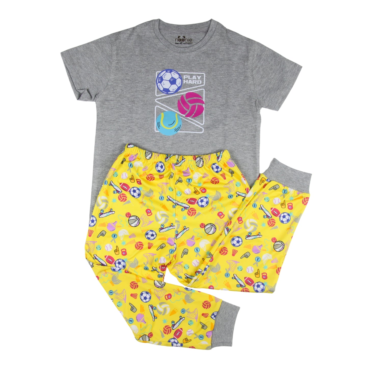 Noonie- Boys Terno (3-12Y) - Cotton T shirt & Pajama Jogger Set Sleepwear - Graphic DTF print