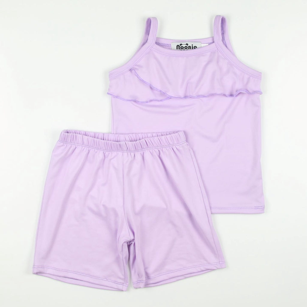 < Clearance >Noonie- Girls Terno (2-12Y) -Stretchable Spaghetti w/ Ruffles and Shorts