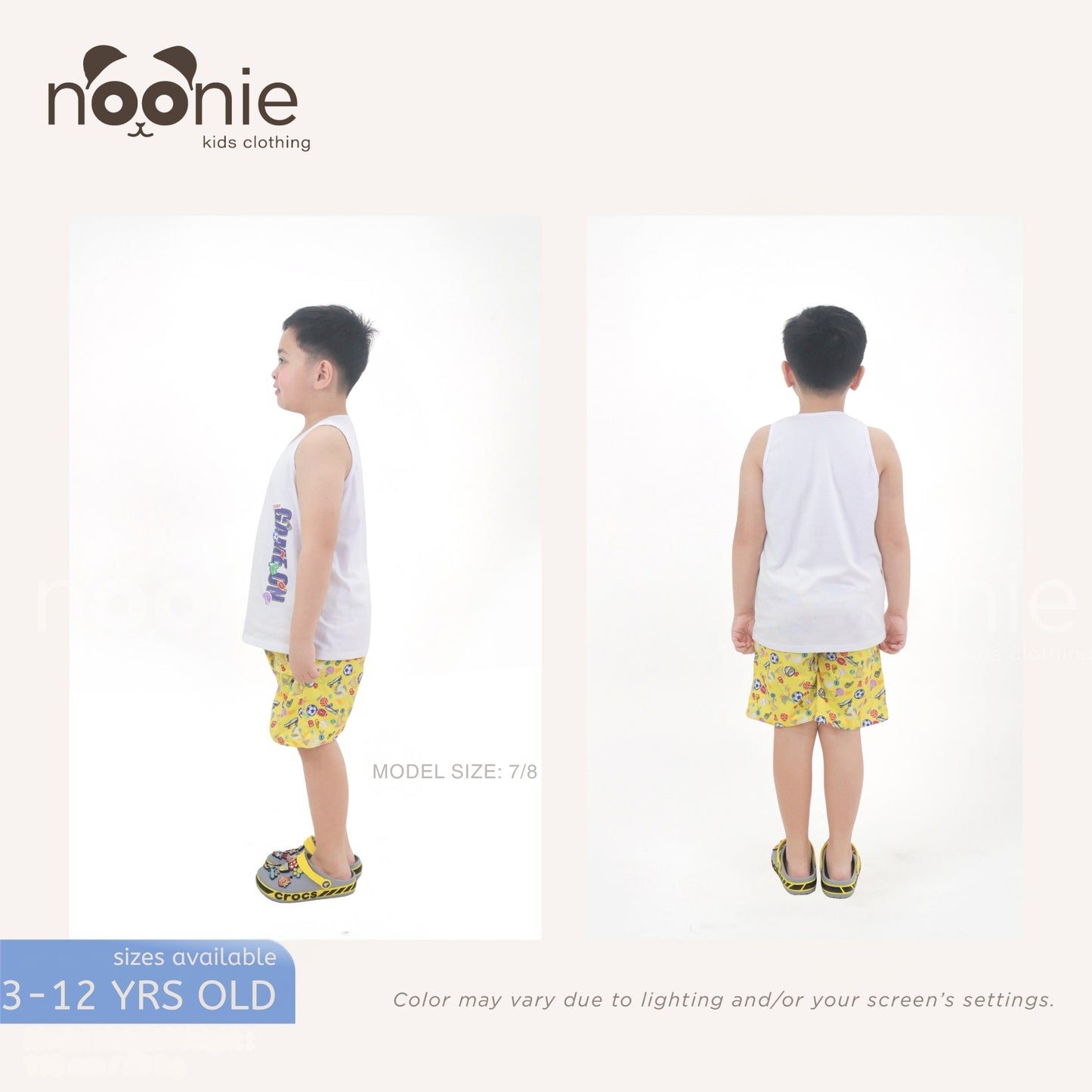 Noonie - Boys Terno (3-12yo)- Cotton Sando and Shorts Set Stretchable - Graphic with DTF print