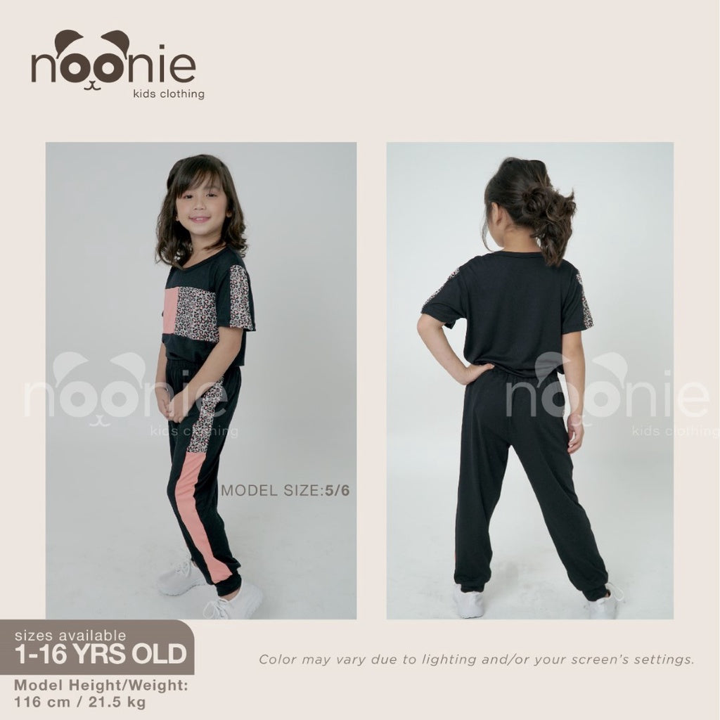 < Clearance >Noonie - Girls Toddler Jogger Set (1-4Y) - Sporty Terno Kids Outfit