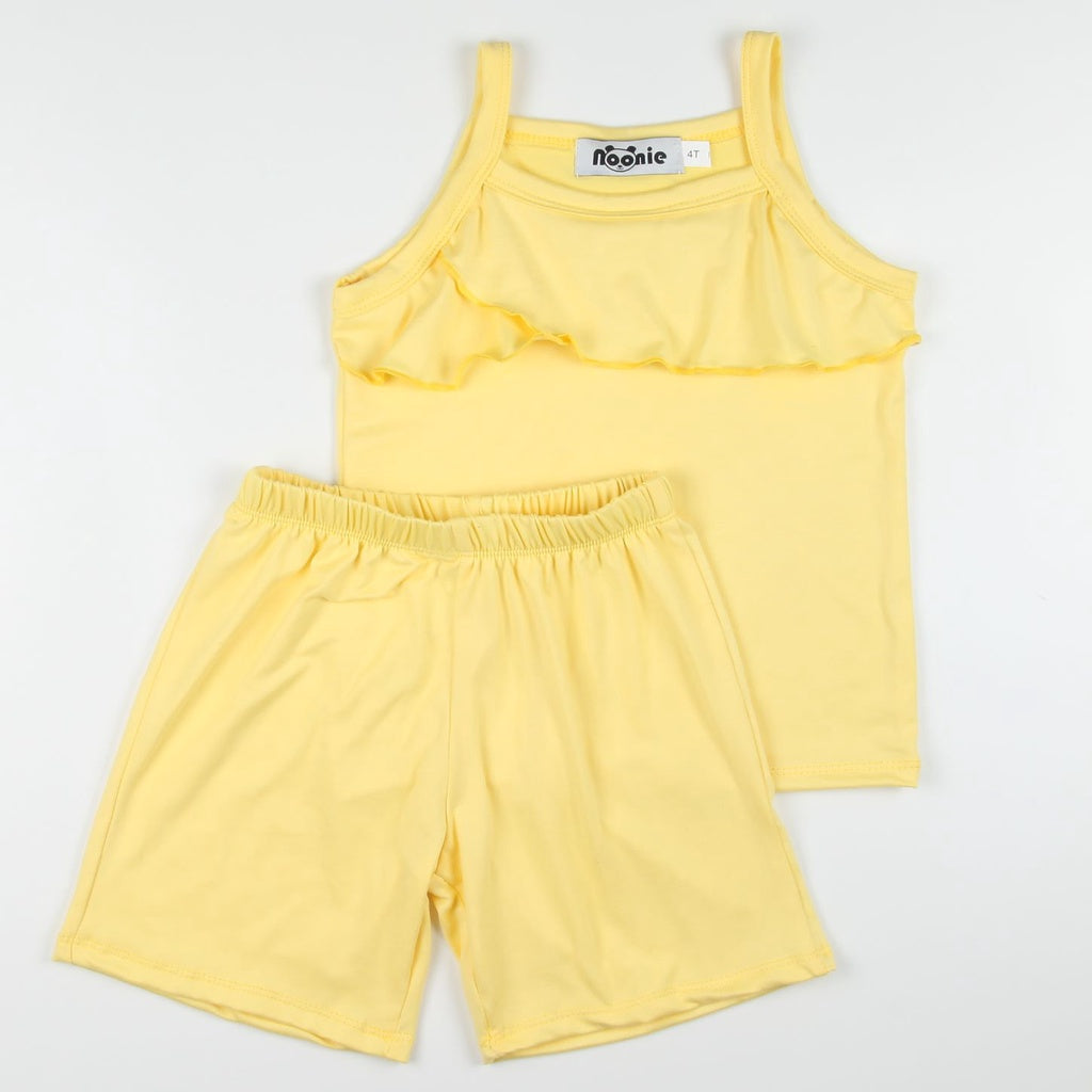 < Clearance >Noonie- Girls Terno (2-12Y) -Stretchable Spaghetti w/ Ruffles and Shorts