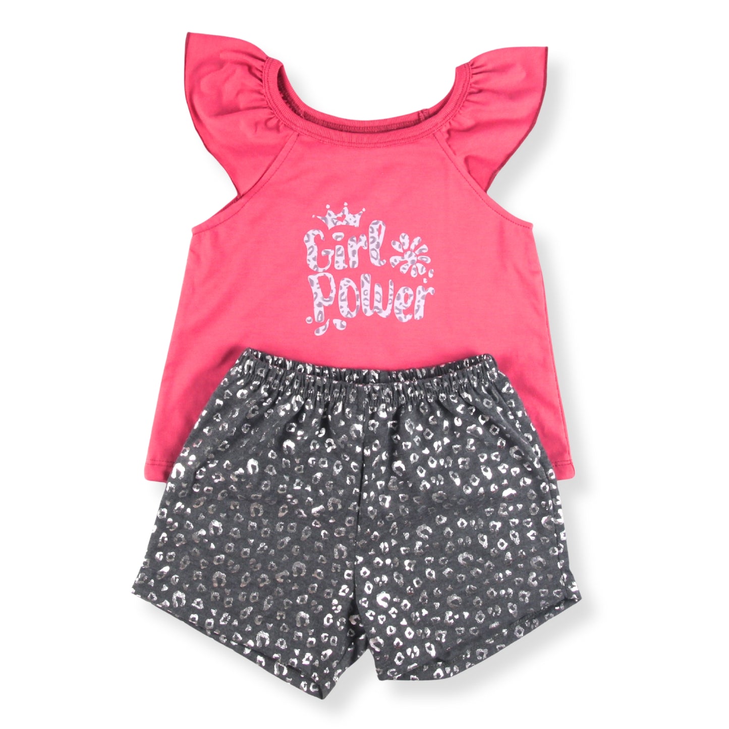 Noonie - Girls Terno - Cotton Flutter Sando and Shorts Set - Top with Graphic Print