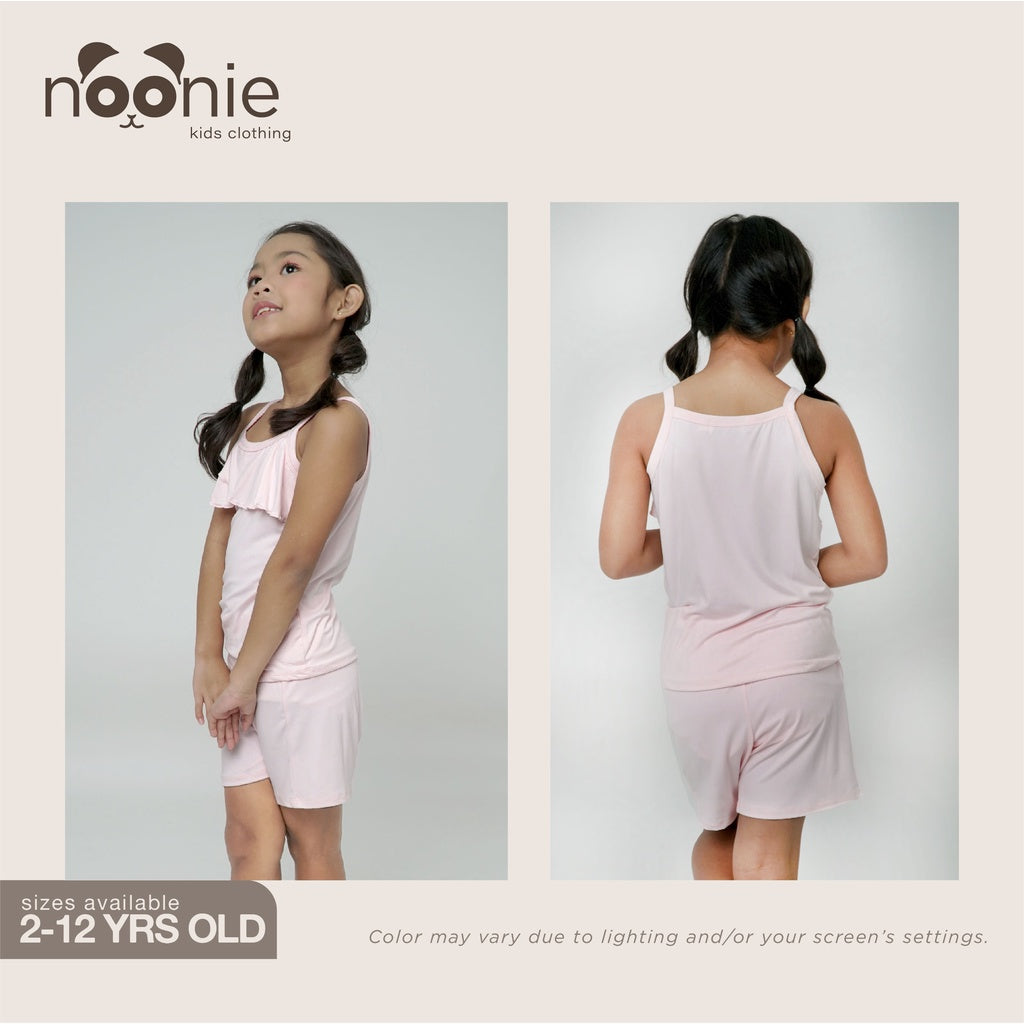 < Clearance >Noonie- Girls Terno (2-12Y) -Stretchable Spaghetti w/ Ruffles and Shorts