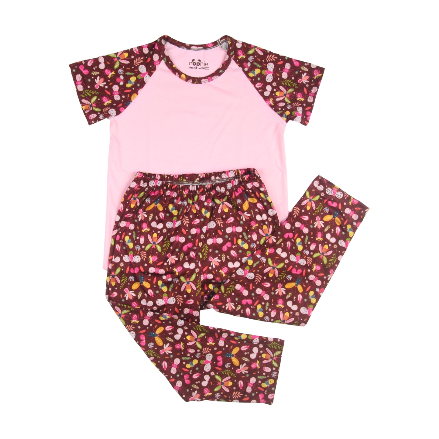 Noonie - Girls Terno (2-16Y) - Cotton Raglan & Pajama Set - Sleepwear Terno outfit for kids girls