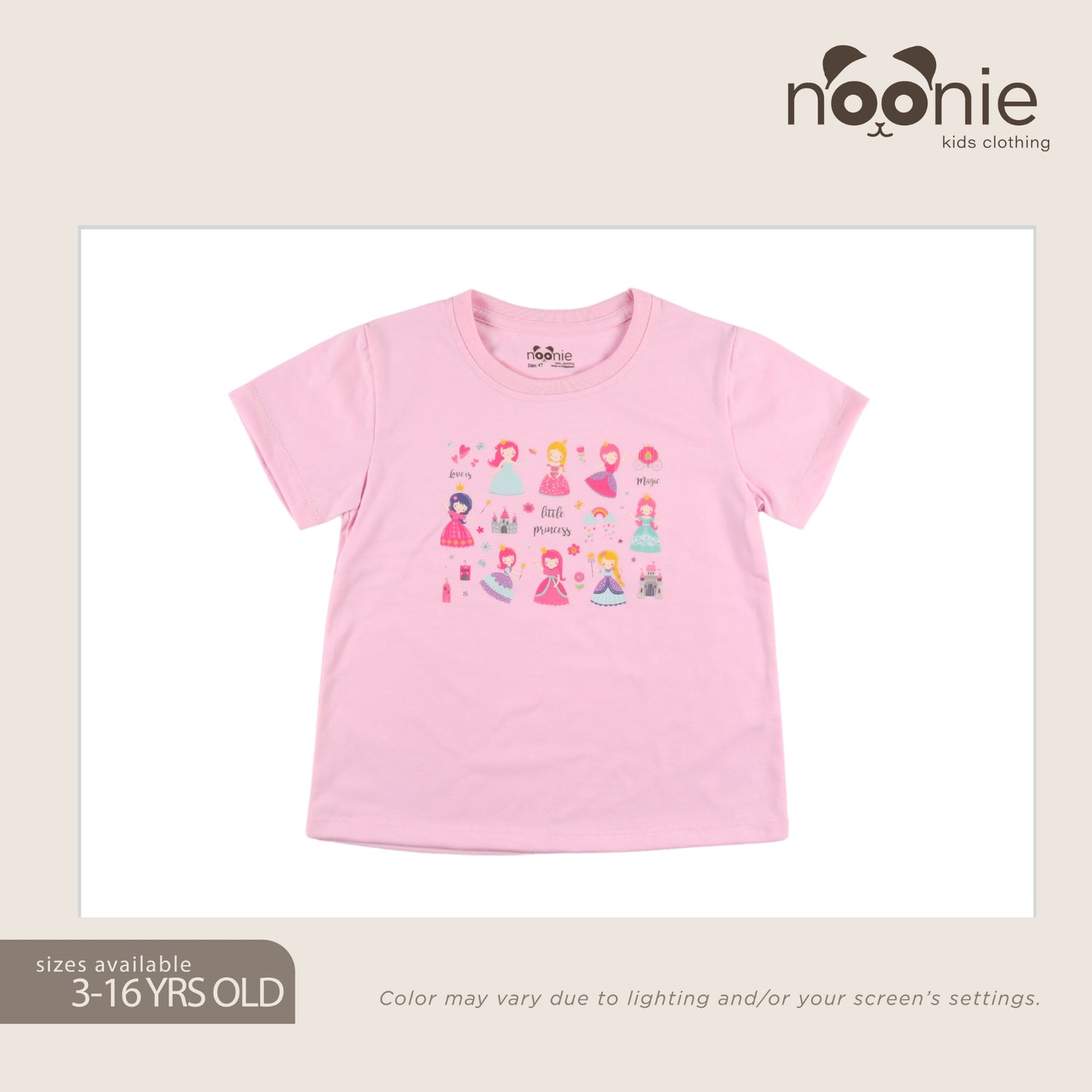 Noonie - Girls T-shirt (3-16 yo) - T-Shirt Crew Round Neck- Cotton with Graphic DTF Print