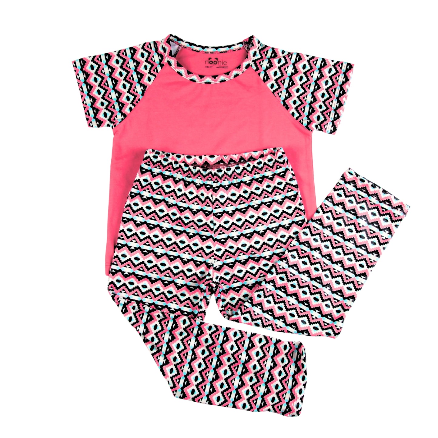 Noonie - Girls Terno (2-16Y) - Cotton Raglan & Pajama Set - Sleepwear Terno outfit for kids girls