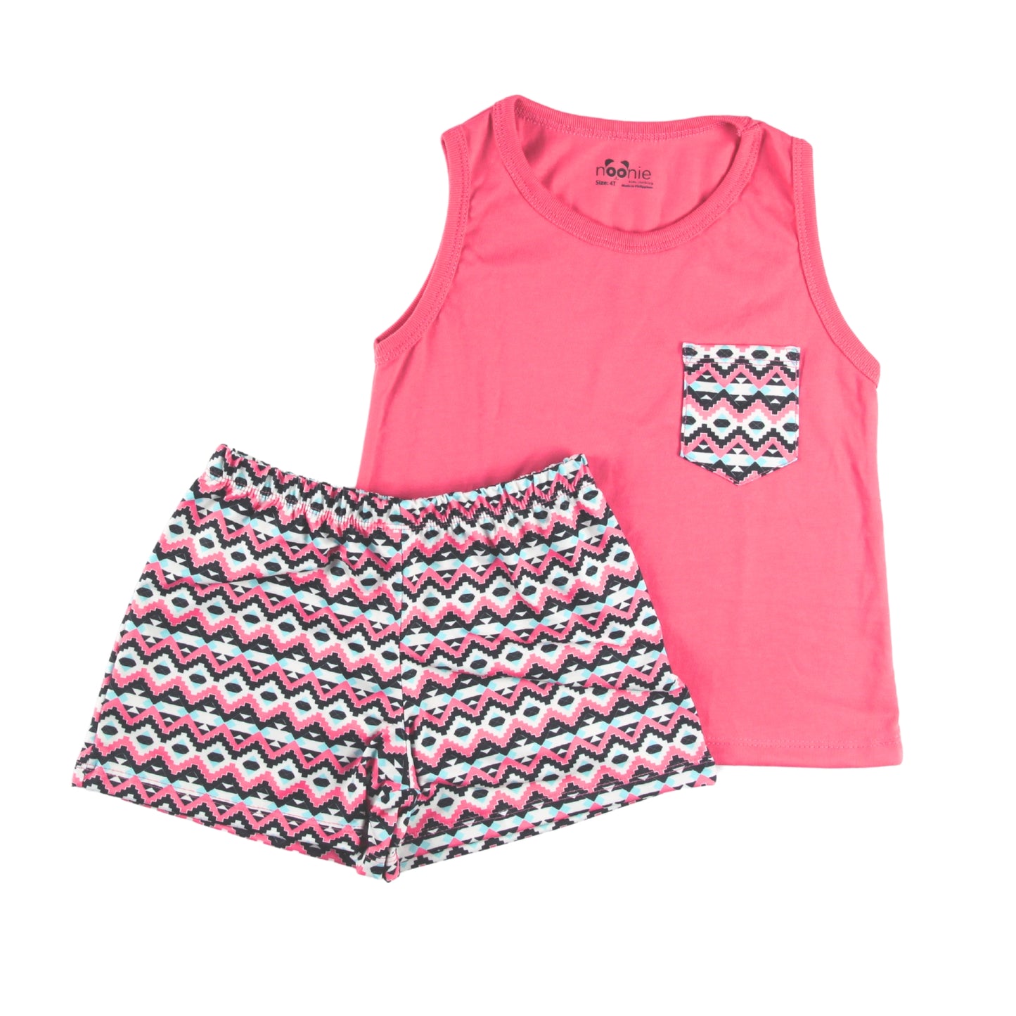 Noonie- Girls Terno (2-16Y) - Cotton Sando Tank & mini Shorts Set - Terno outfit for kids girls