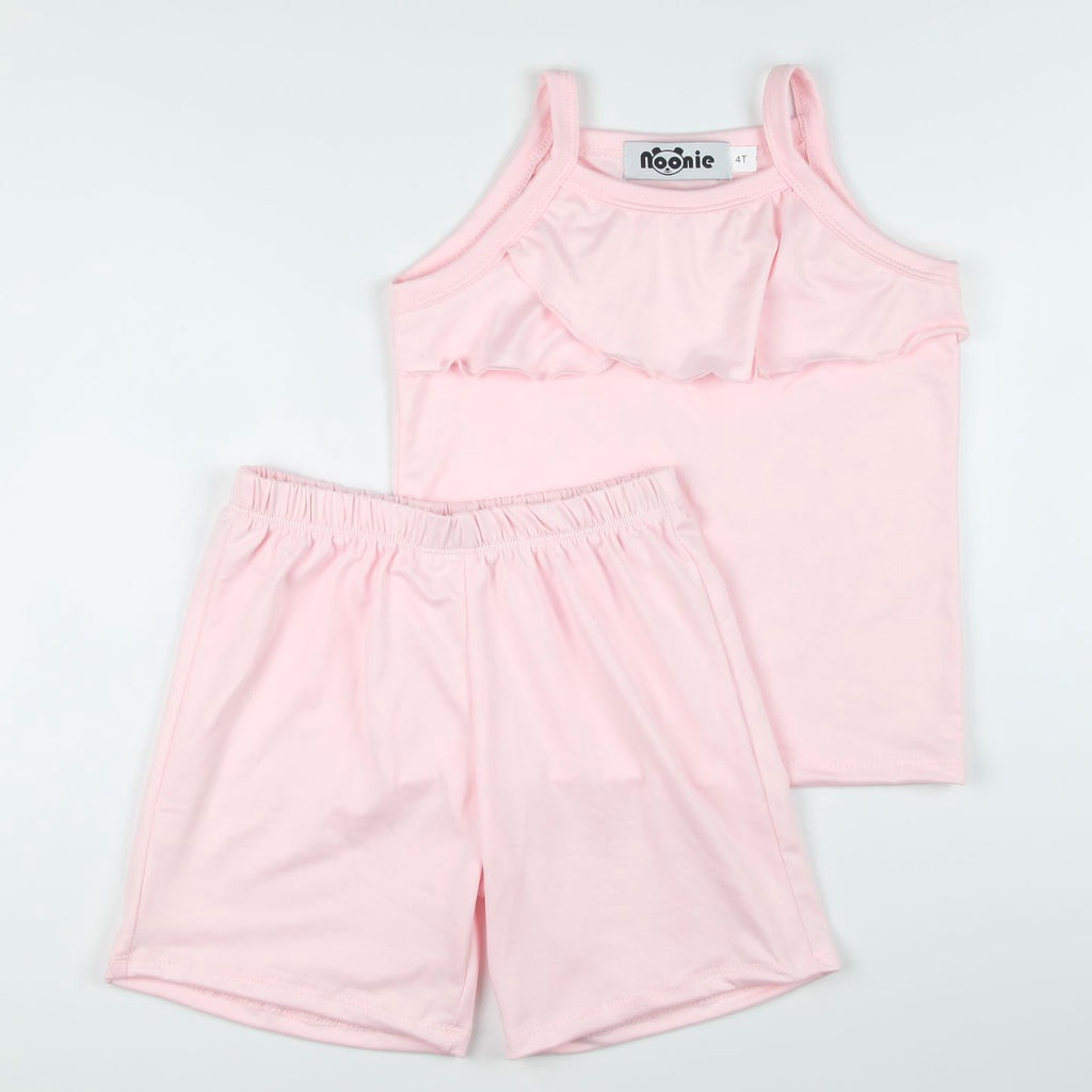 < Clearance >Noonie- Girls Terno (2-12Y) -Stretchable Spaghetti w/ Ruffles and Shorts