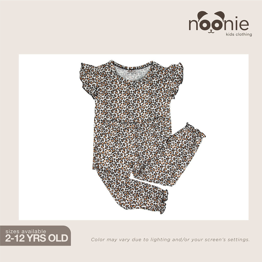 < Clearance > Noonie- Girls Terno (3-12Y) - Butterfly Sleeves & Jogger Pajama Set
