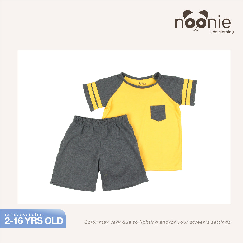 < Clearance > Noonie - Boys Terno (2-16Y)- Cotton Raglan Shirt & Shorts Set