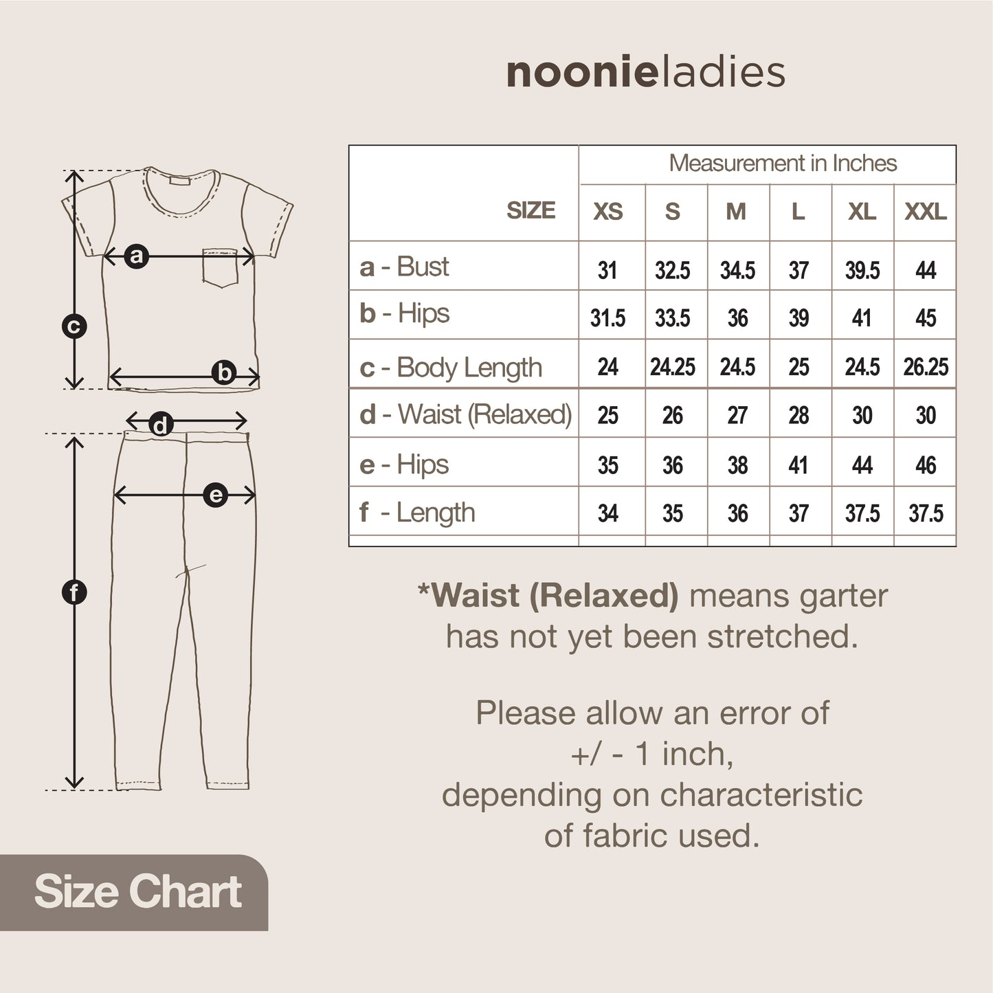Noonie - Ladies Terno (S-2XL) - Sleepwear for Women - Tshirt and Pajama Set