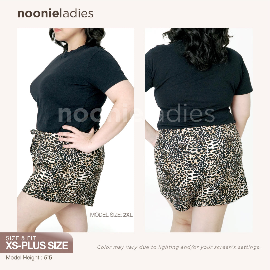 Noonie - Ladies Shorts (S-3XL) - 2pcs w/ free scrunchie - 26"-52"Waistline - Pambahay Plus Size