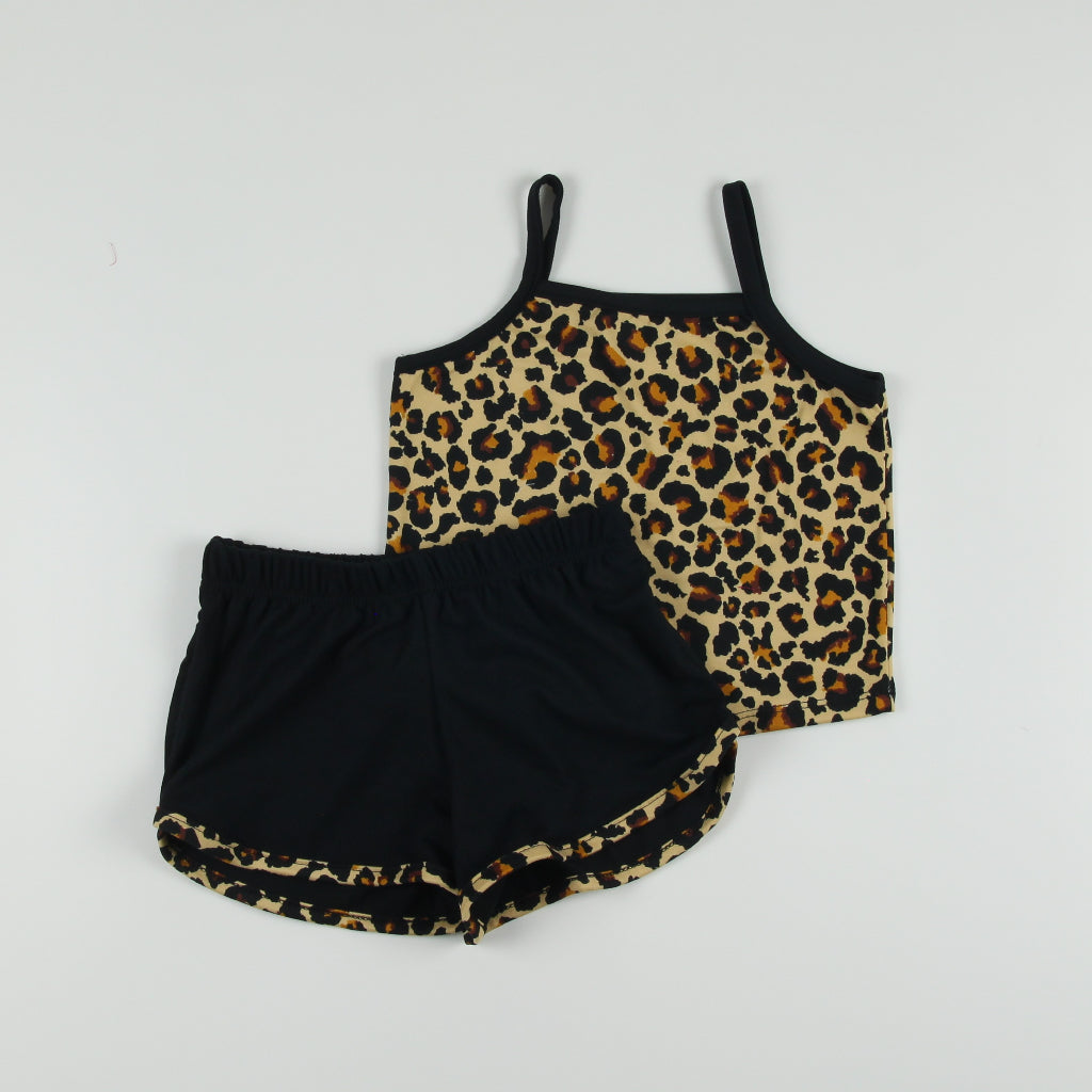 < Clearance >Noonie - Girls Terno (2-16Y)- Stretchable Cami Sando Tank & Dolphin Shorts Set
