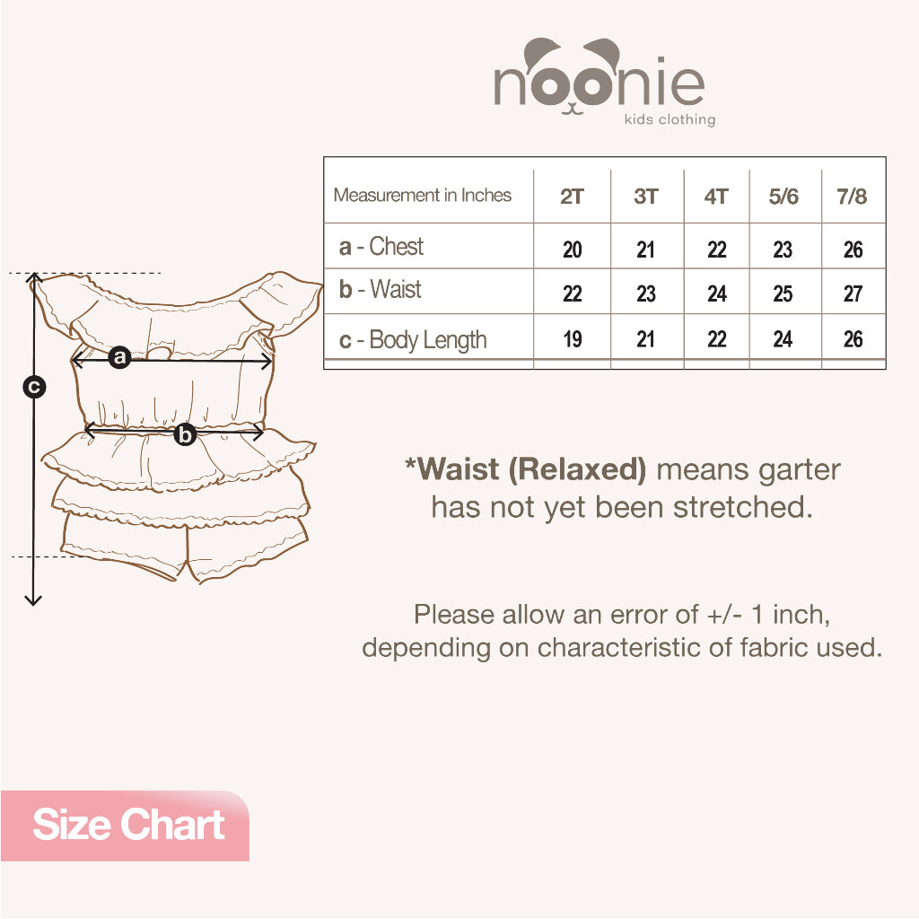 < Buy 1 Take 1 >Noonie- Girls Romper (2-7Y)- Off Shoulder Lace w/ lining Shorts Jumpsuit