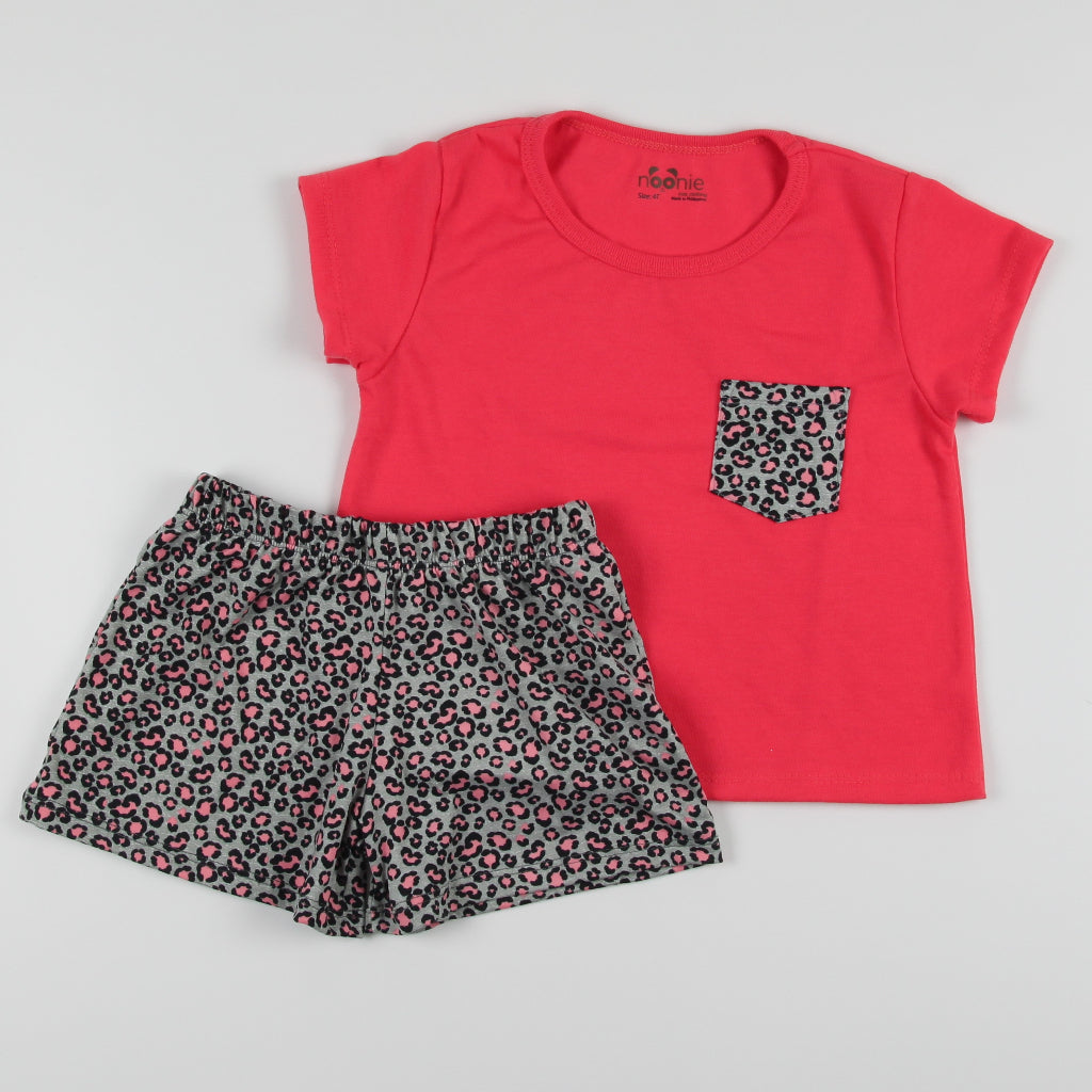 Noonie- Girls Terno (2-16Y) - Cotton Crop Top & short Shorts Set - Summer Terno outfit for kids girl