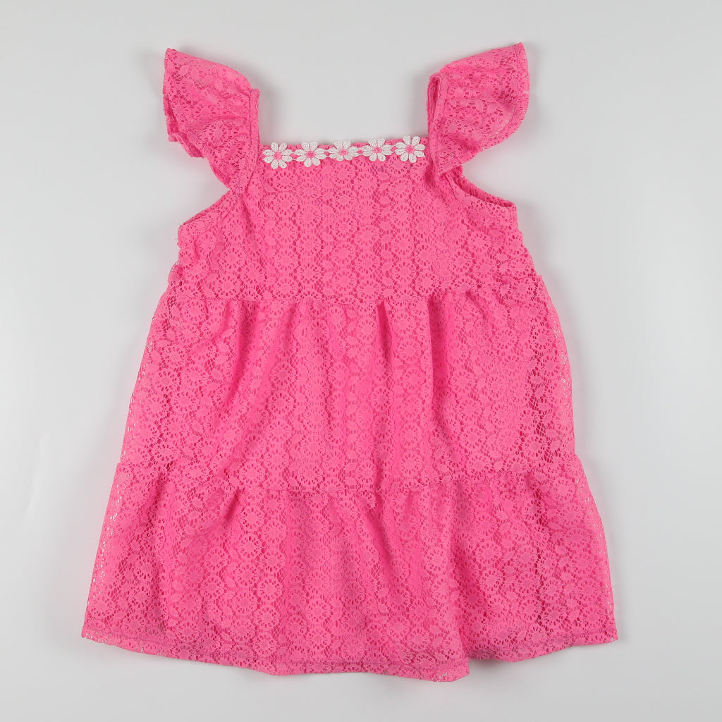 Noonie- Girls Mini Dress (1-12Y)- Lace w/ lining - Dress for Kids Girl -Flutter Sleeves - Quality