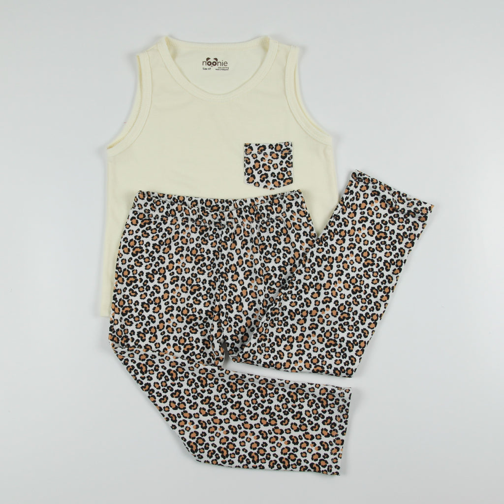 Noonie - Girls Terno (2-16Y)- Cotton Sando Tank & Pajama Set - Terno Outfit for Kids Girl - Pantulog