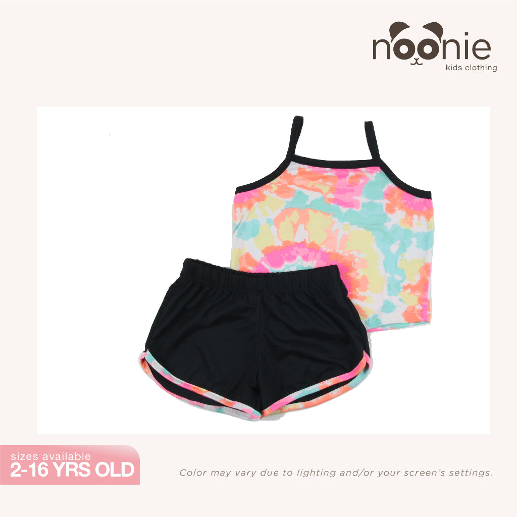 < Clearance >Noonie - Girls Terno (2-16Y)- Stretchable Cami Sando Tank & Dolphin Shorts Set