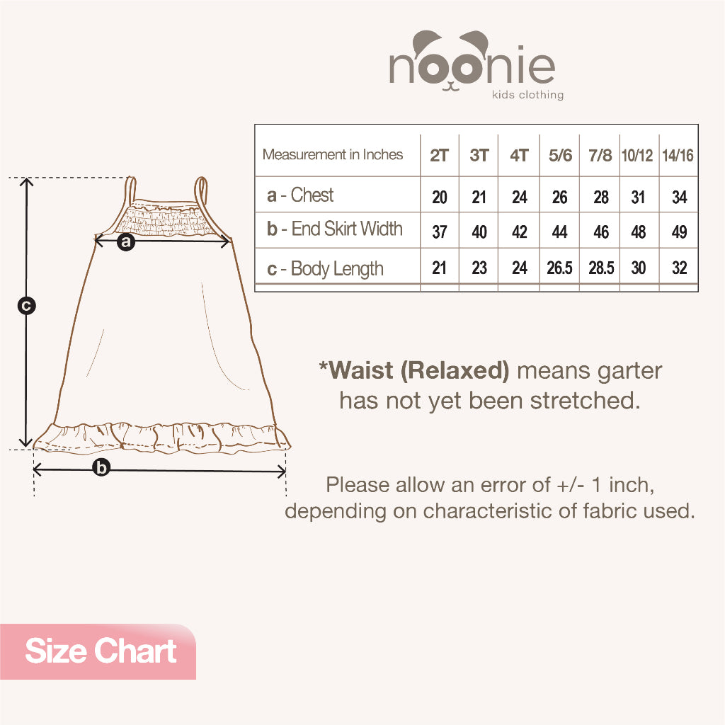 Noonie - Girls Dress (2-16Y) - Night Cami Smocked Sleeveless - Summer Dress for kids girl