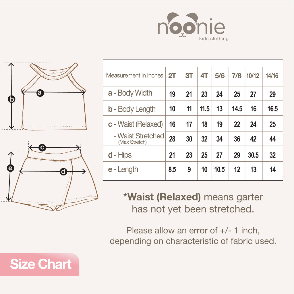 < Clearance >Noonie- Girls Set (2-8Y)- Halter & Skort / Skirt / Shorts- Terno Outfit for Kids