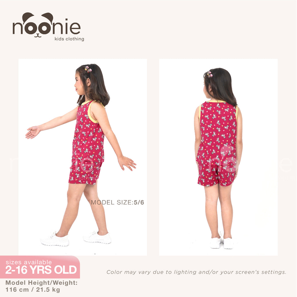 < Clearance >Noonie- Girls Terno (2-16Y) - Sando and Shorts Set Stretchable- Terno