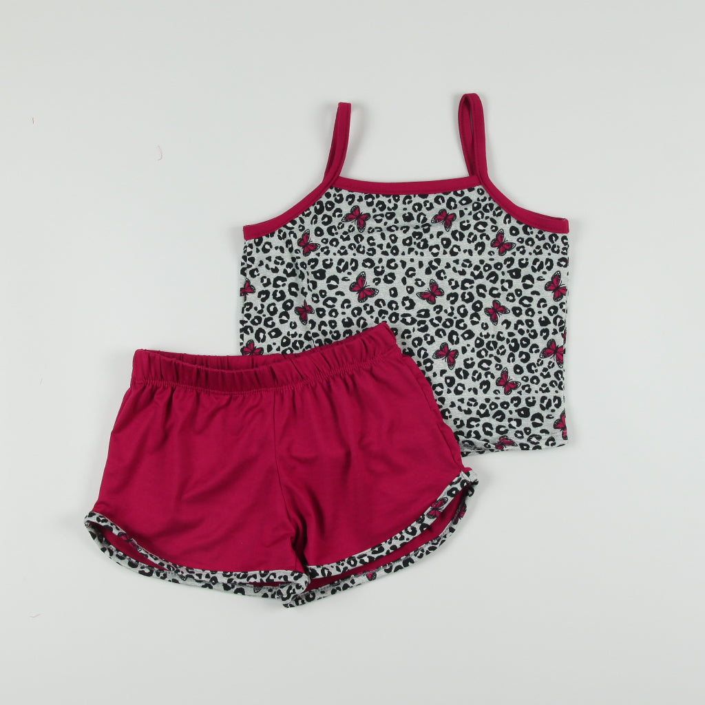 < Clearance >Noonie - Girls Terno (2-16Y)- Stretchable Cami Sando Tank & Dolphin Shorts Set