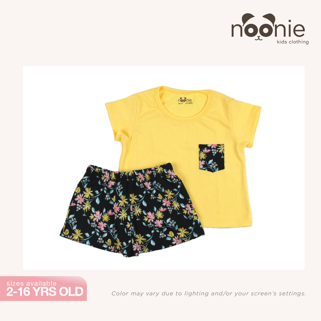 Noonie- Girls Terno (2-16Y) - Cotton Crop Top & short Shorts Set - Summer Terno outfit for kids girl
