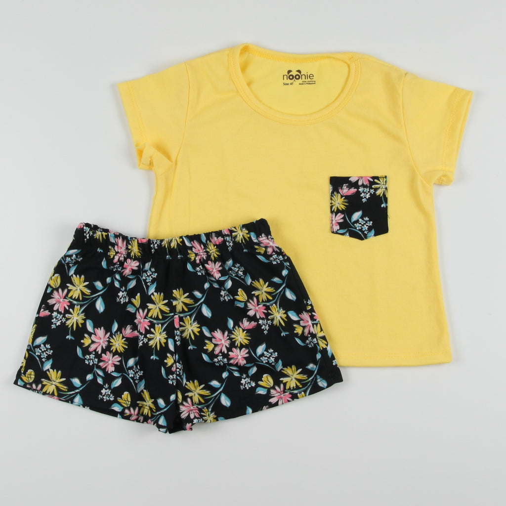 Noonie- Girls Terno (2-16Y) - Cotton Crop Top & short Shorts Set - Summer Terno outfit for kids girl