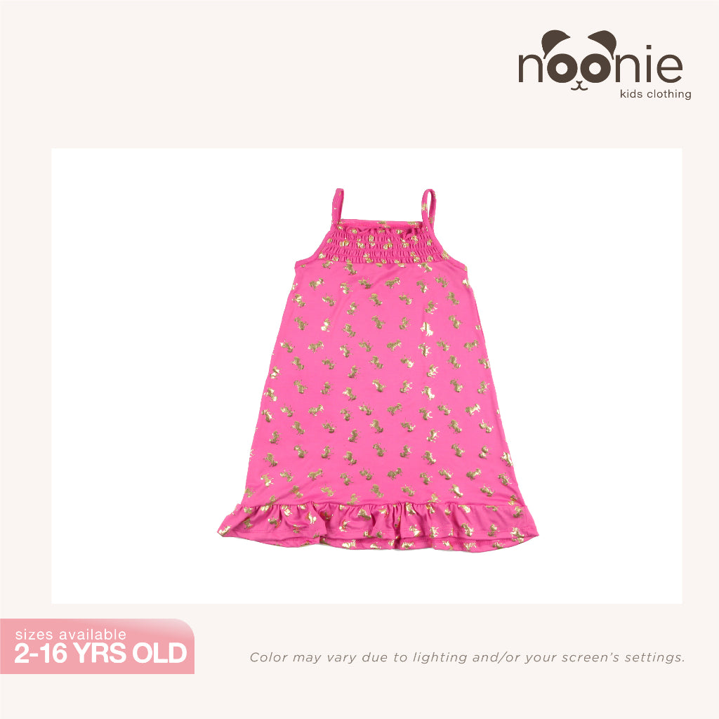 Noonie - Girls Dress (2-16Y) - Night Cami Smocked Sleeveless - Summer Dress for kids girl