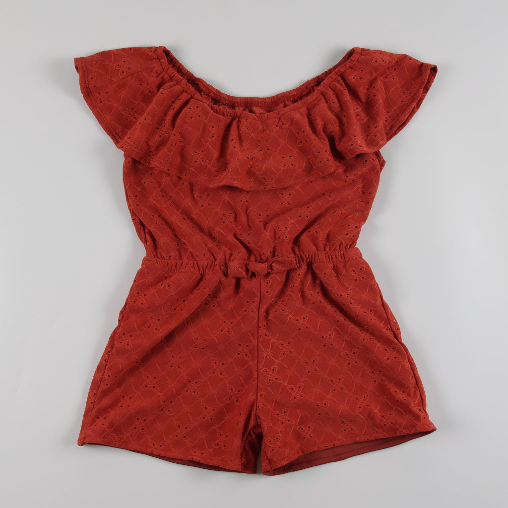 < Buy 1 Take 1 >Noonie- Girls Romper (7-16Y)- Eyelet w/ lining - Kids Outfit for Girls -Off Shoulder