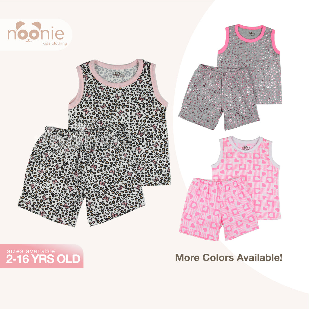 < Clearance >Noonie- Girls Terno (2-16Y) - Sando and Shorts Set Stretchable- Terno