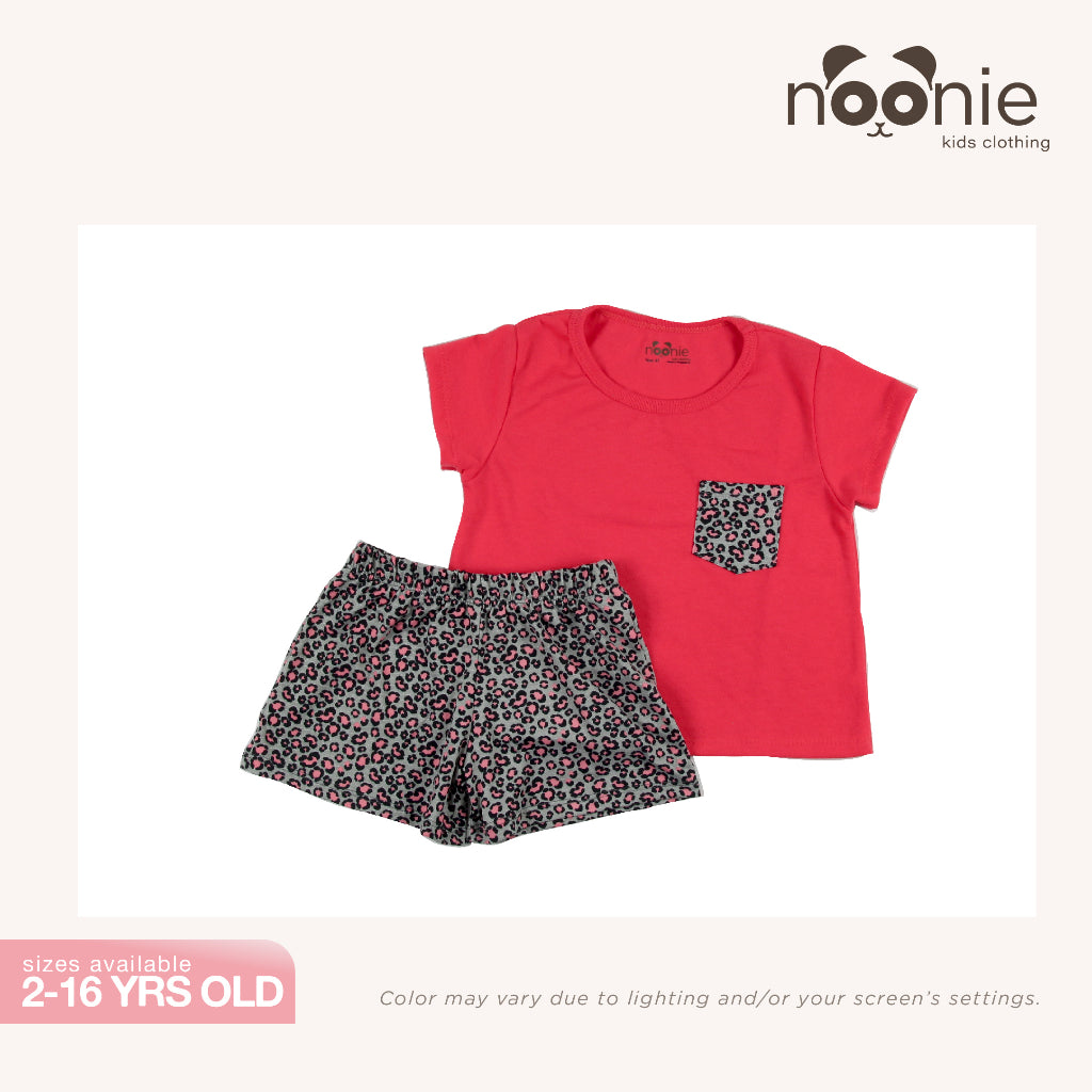 Noonie- Girls Terno (2-16Y) - Cotton Crop Top & short Shorts Set - Summer Terno outfit for kids girl