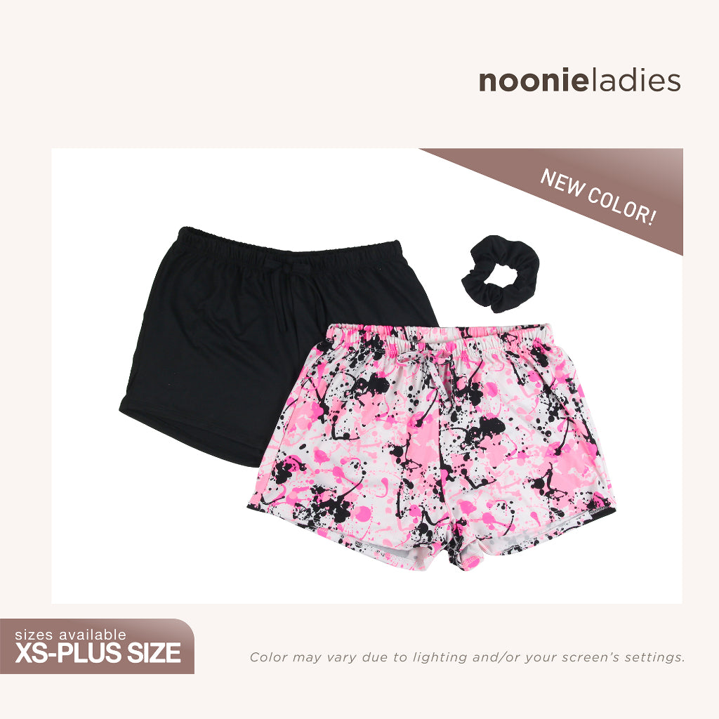 Noonie - Ladies Shorts (S-3XL) - 2pcs w/ free scrunchie - 26"-52"Waistline - Pambahay Plus Size