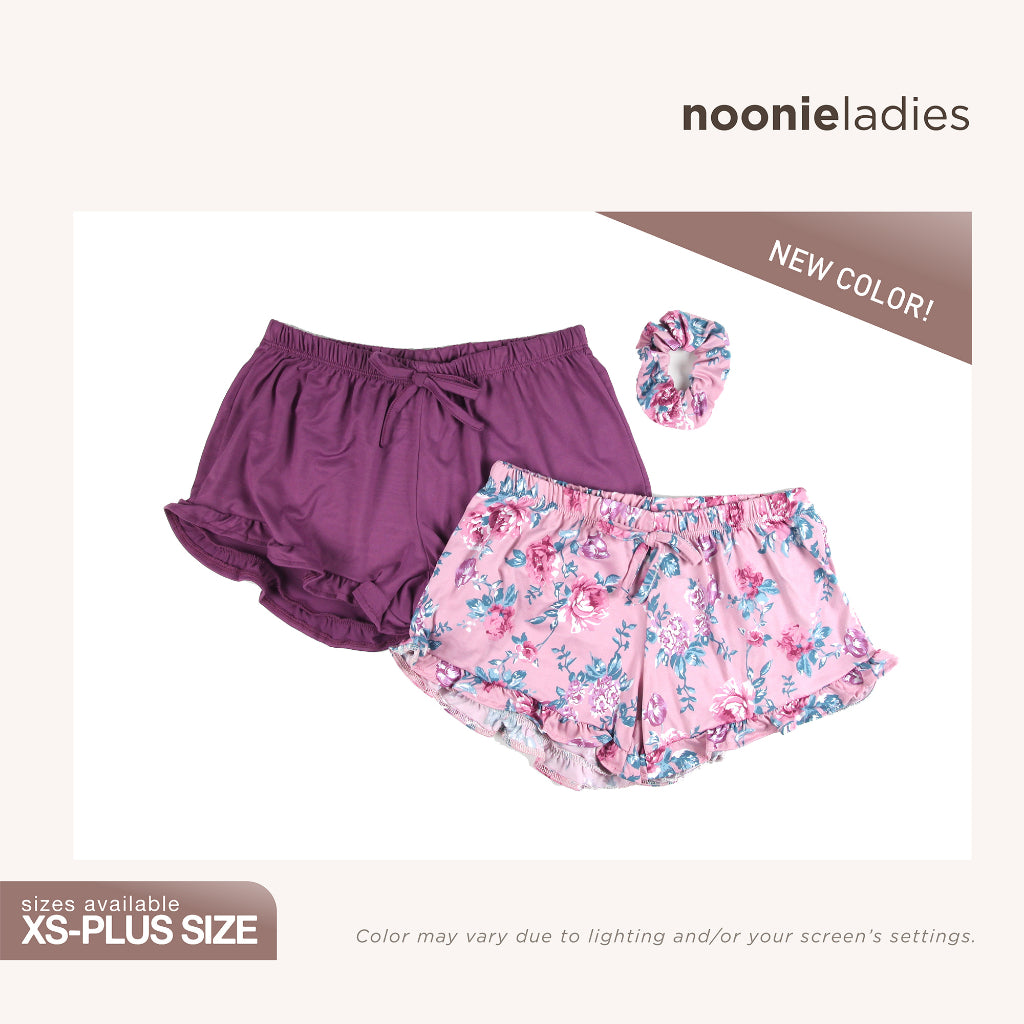 Noonie - Ladies Shorts (S-3XL) - 2pcs w/ free scrunchie - 26"-52"Waistline - Pambahay Plus Size