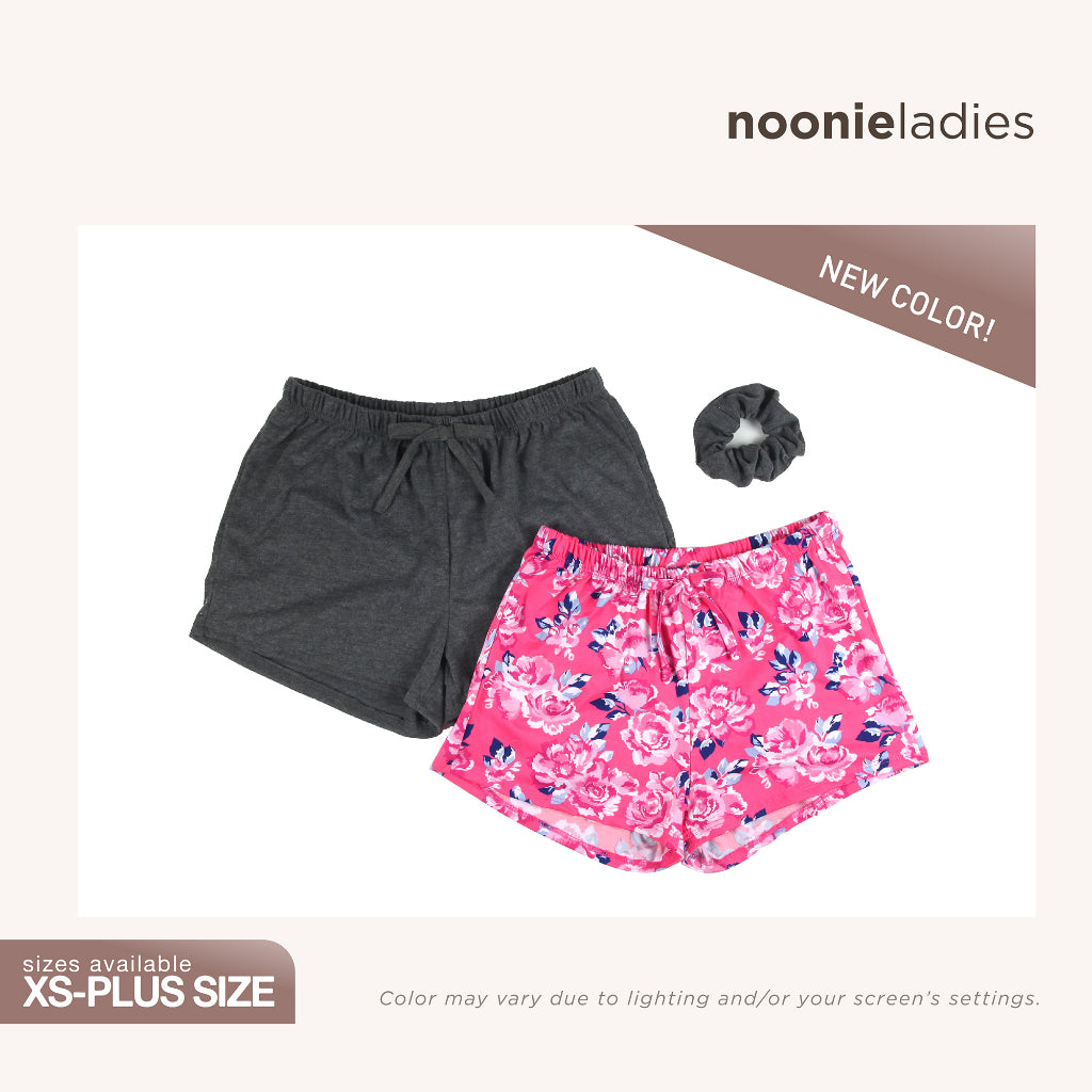 Noonie - Ladies Shorts (S-3XL) - 2pcs w/ free scrunchie - 26"-52"Waistline - Pambahay Plus Size