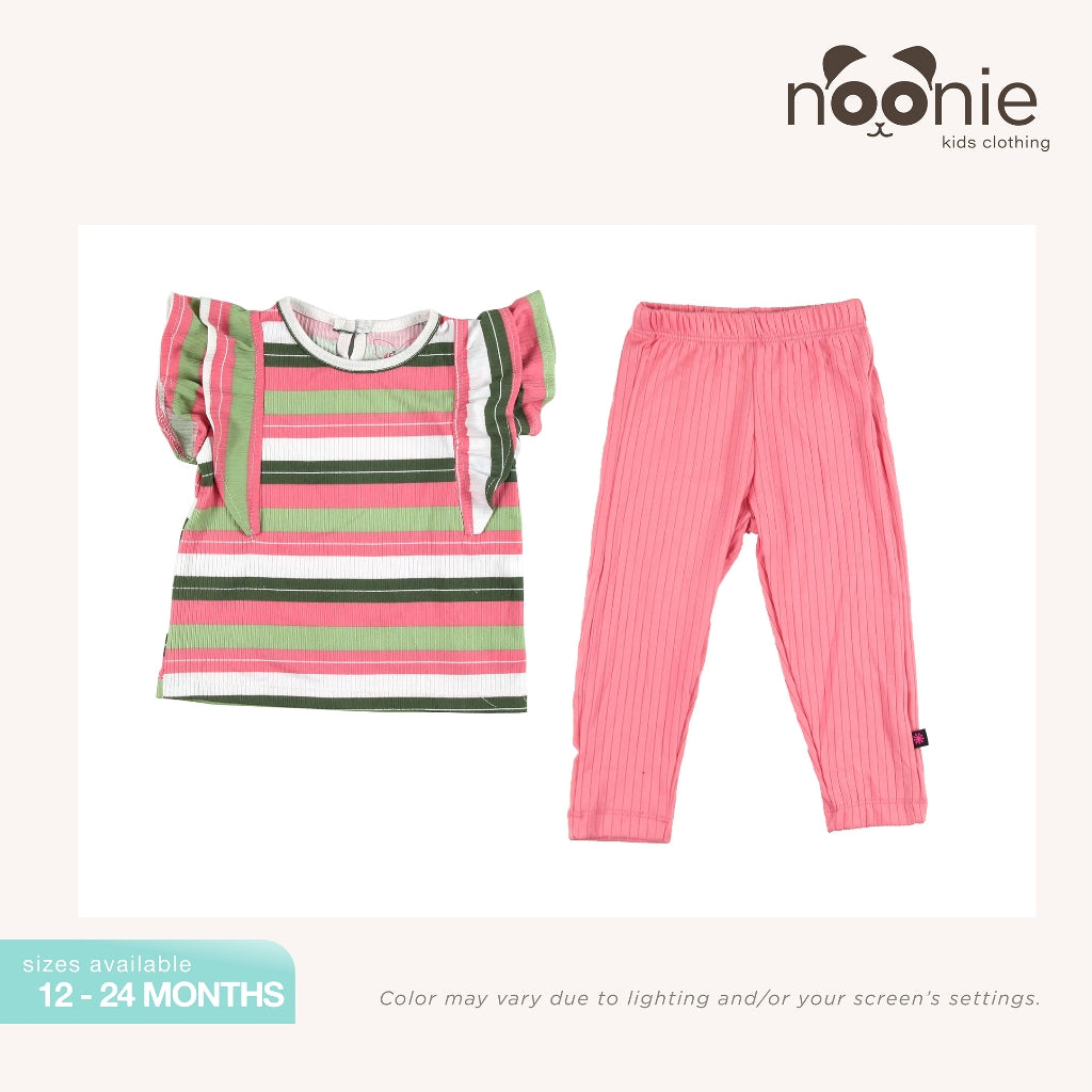Noonie- Babies Set (12-24M) - Baby Clothes for Girl - Blouse and Leggings Set - Comfortable