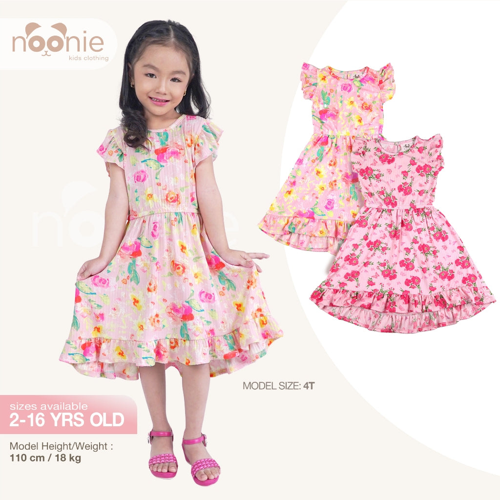 Noonie - Girls Dress (2-16Y)- Ruffle Below Knee Midi Skirt - Kids Outfit Girl