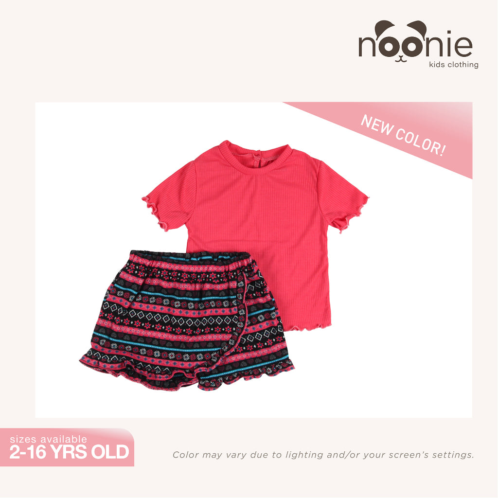 < Clearance >Noonie - Girls Set (2-12Y) - Blouse with Skort - Terno Outfit girl