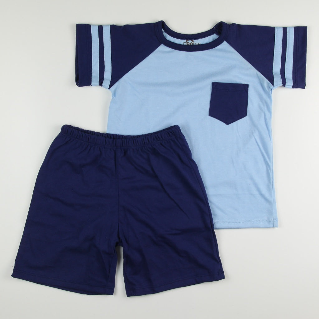 < Clearance > Noonie - Boys Terno (2-16Y)- Cotton Raglan Shirt & Shorts Set