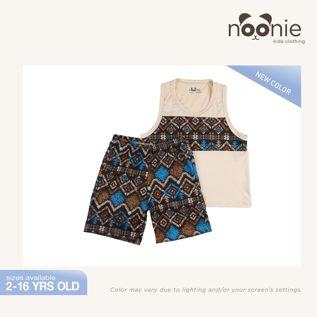 Noonie - Boys Terno (2-16Y)- Sando and Shorts Set Stretchable - Terno Sando for Kids Boys