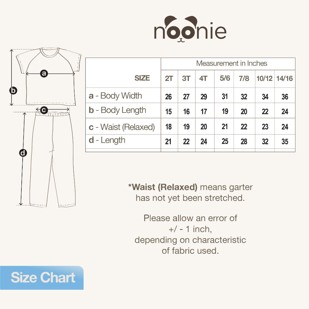 Noonie- Boys Terno (2-12Y) - Cotton Raglan and Pajama Set (unisex) - Terno for kids boy - Quality