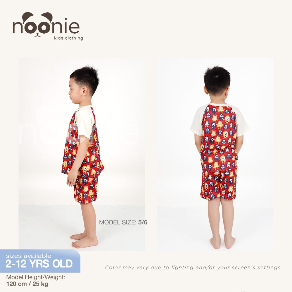 Noonie - Boys Terno (2-12Y)- Raglan Shirt & Shorts Kids Set - Terno for Kids Boy - Quality