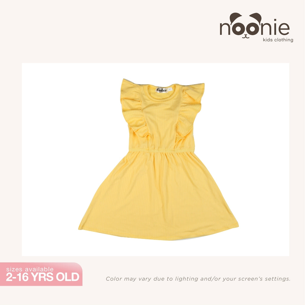 Noonie- Girls Dress (2-16Y) - Kids Dress Outfit for Girls - Ruffled Sleeves -Stretchable