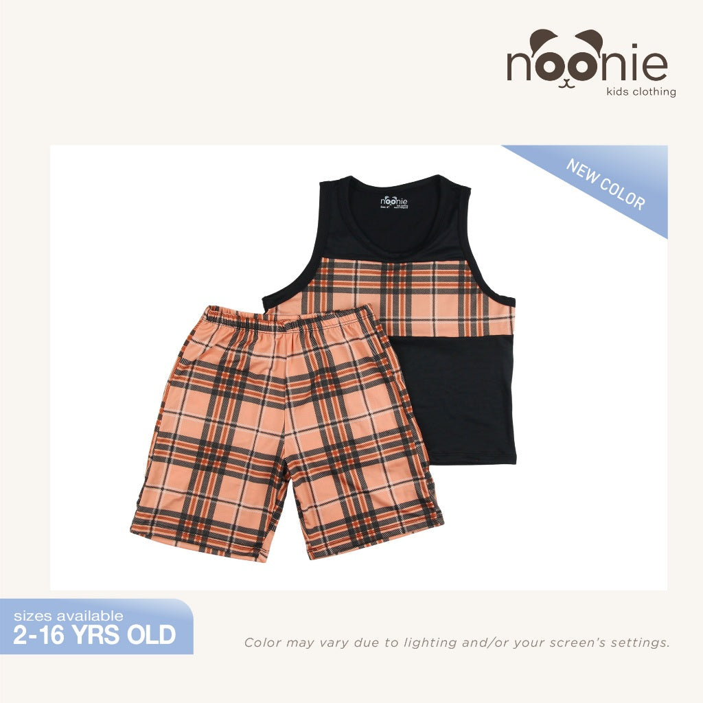 Noonie - Boys Terno (2-16Y)- Sando and Shorts Set Stretchable - Terno Sando for Kids Boys