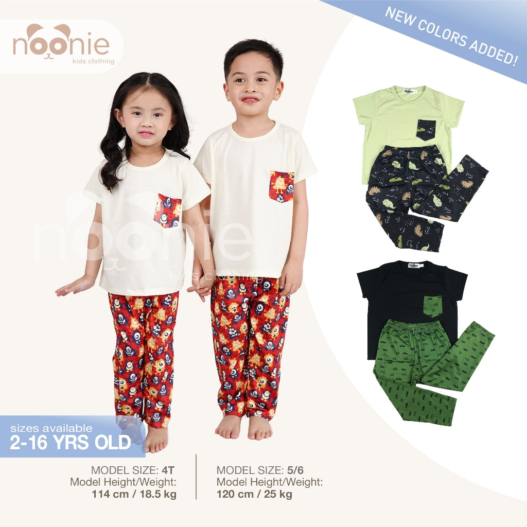 Noonie- Boys Terno (2-10Y) - Cotton T shirt & Pajama Set ( unisex )- Terno for kids boy - Quality