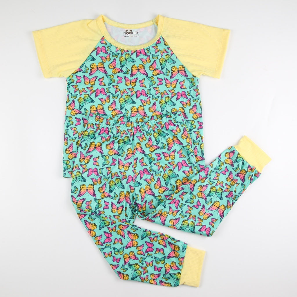 Noonie - Girls Terno (2-16Y) - Sleepwear Set for Kids Girls - Raglan Jogger Pajama - Stretchable