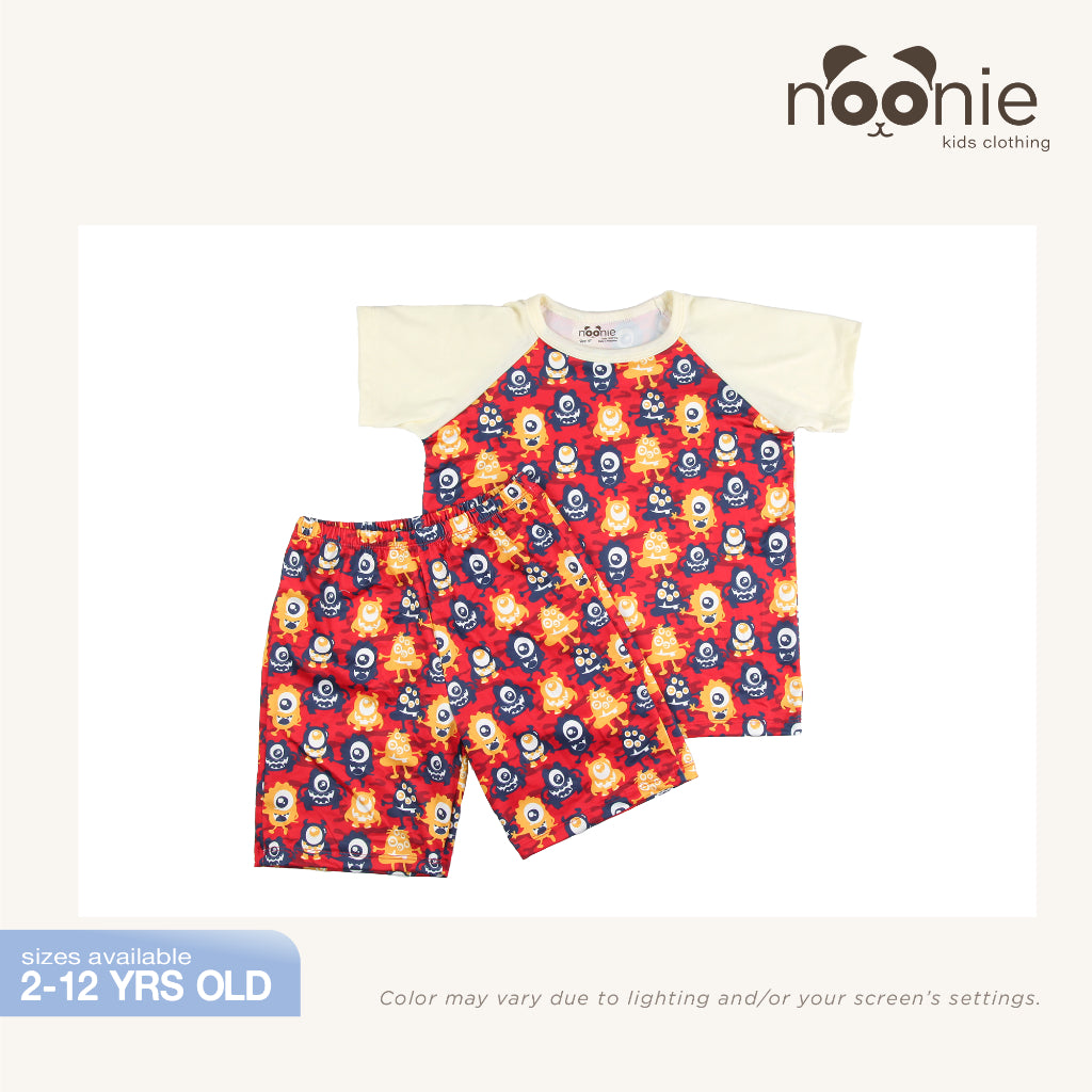 Noonie - Boys Terno (2-12Y)- Raglan Shirt & Shorts Kids Set - Terno for Kids Boy - Quality